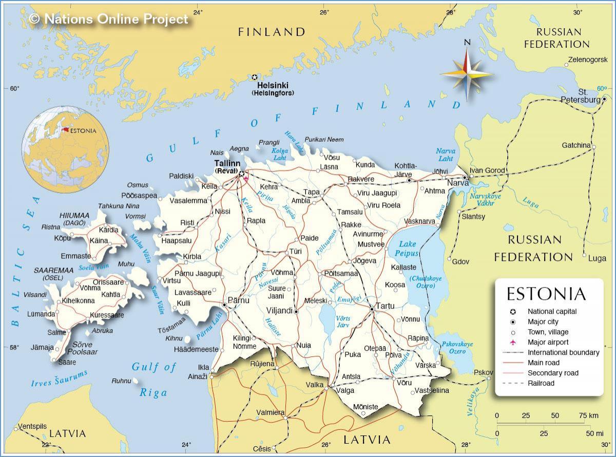 harta Estoniei țară