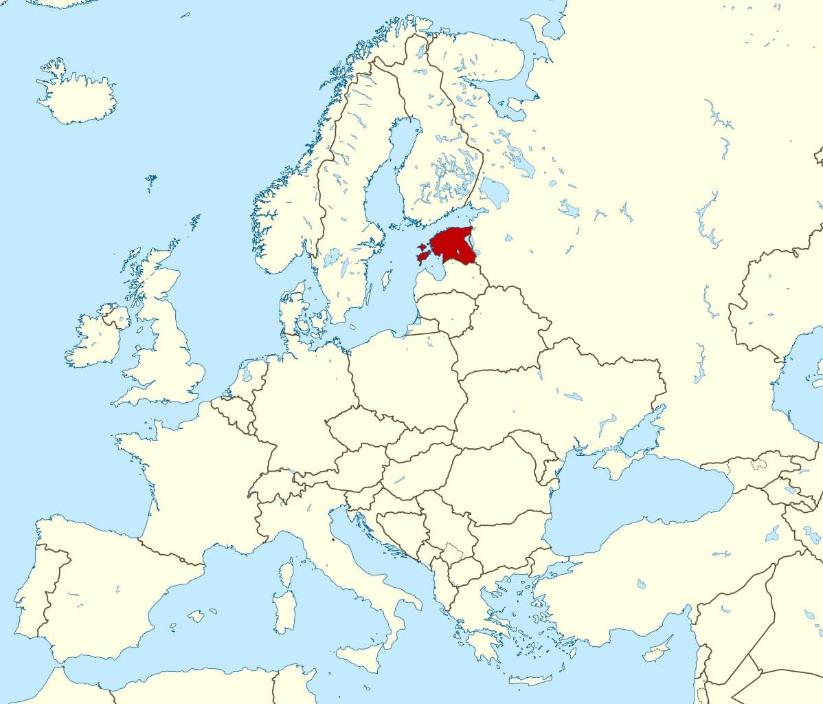 Estonia localizare pe harta lumii