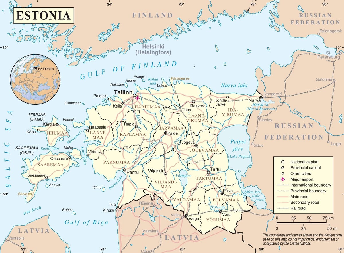 Estonia în hartă