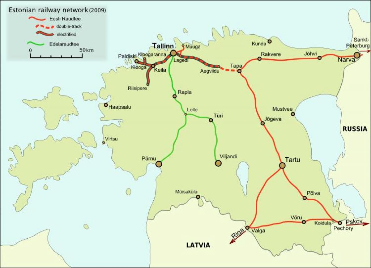 harta estonă ferate