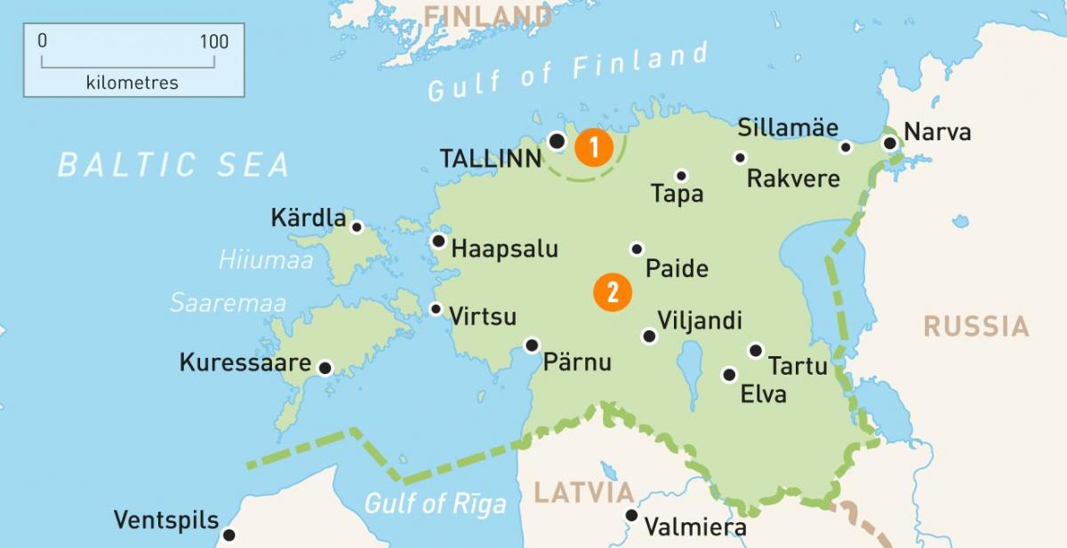 o hartă din Estonia